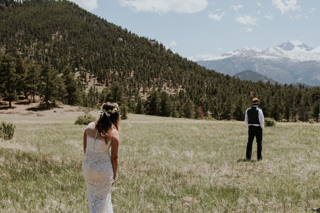 Rocky Mountain National Park First Look Estes Park Rocky Mountain Wedding Photographer