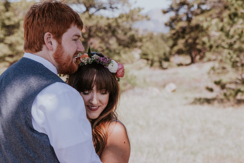 bride and groom Estes Park Rocky Mountain Wedding Photographer