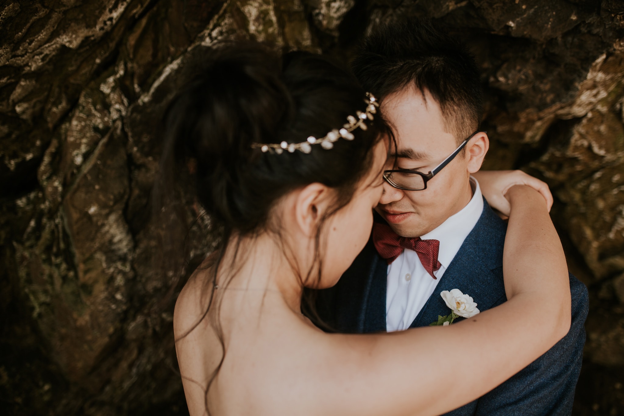 intimate sweet asian bride groom Portland Wedding Photographer Marcela Pulido