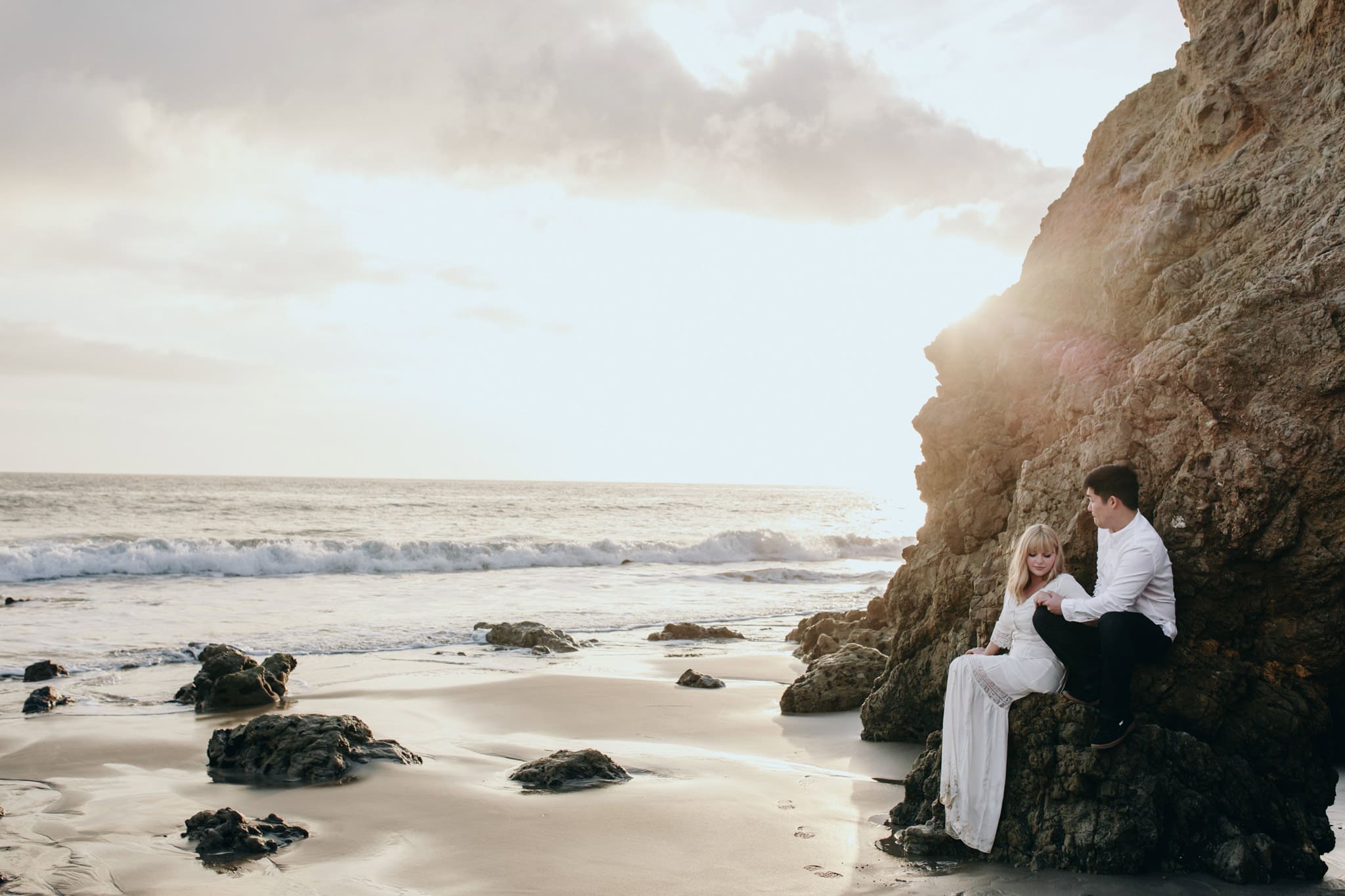 cliffside El Matador Beach Engagement Marcela Pulido Portland Wedding Photographer