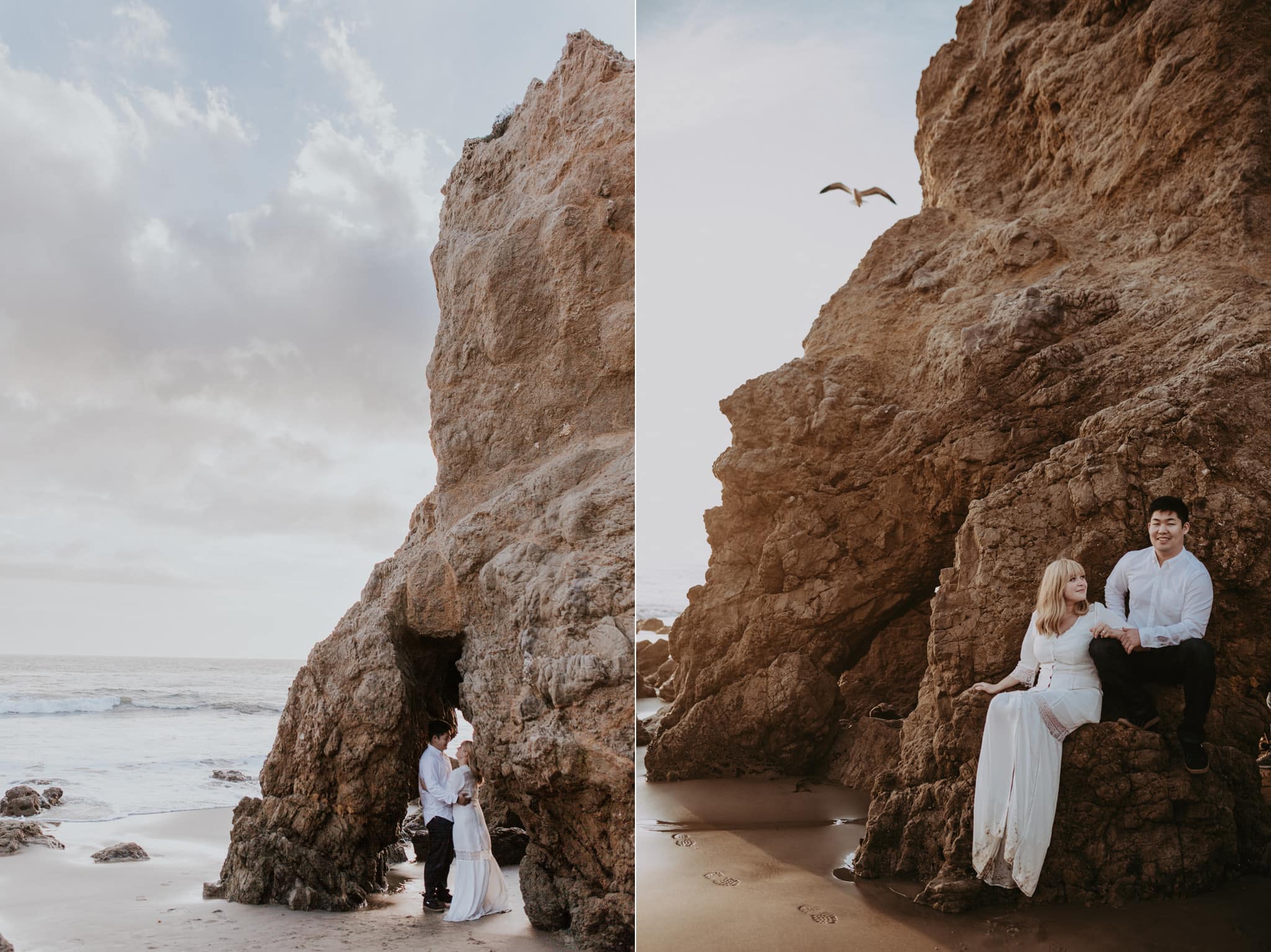 oceanside cliffs and caves El Matador Beach Engagement Marcela Pulido Portland Wedding Photographer