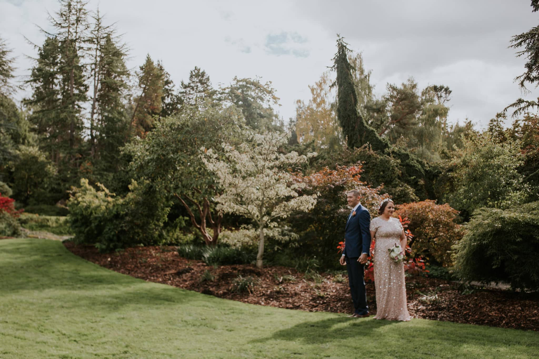 beautiful sunny wedding day in Seattle garden bride groom Kubota Garden Wedding by Marcela Pulido Photography Portland Wedding Photographer