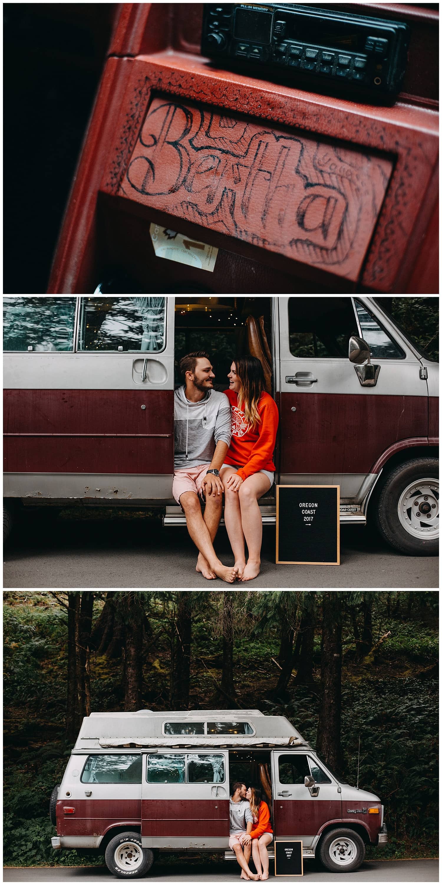 Bethany and Jesse drove down from Alberta Canada to Cannon Beach in a camper van named Bertha by Marcela Pulido Portland Wedding Photographer