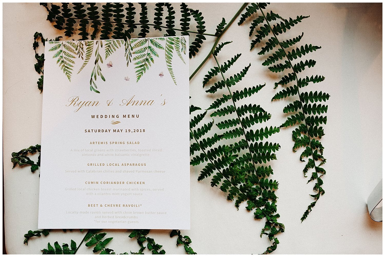 fern wedding invitations at beacon hill wedding