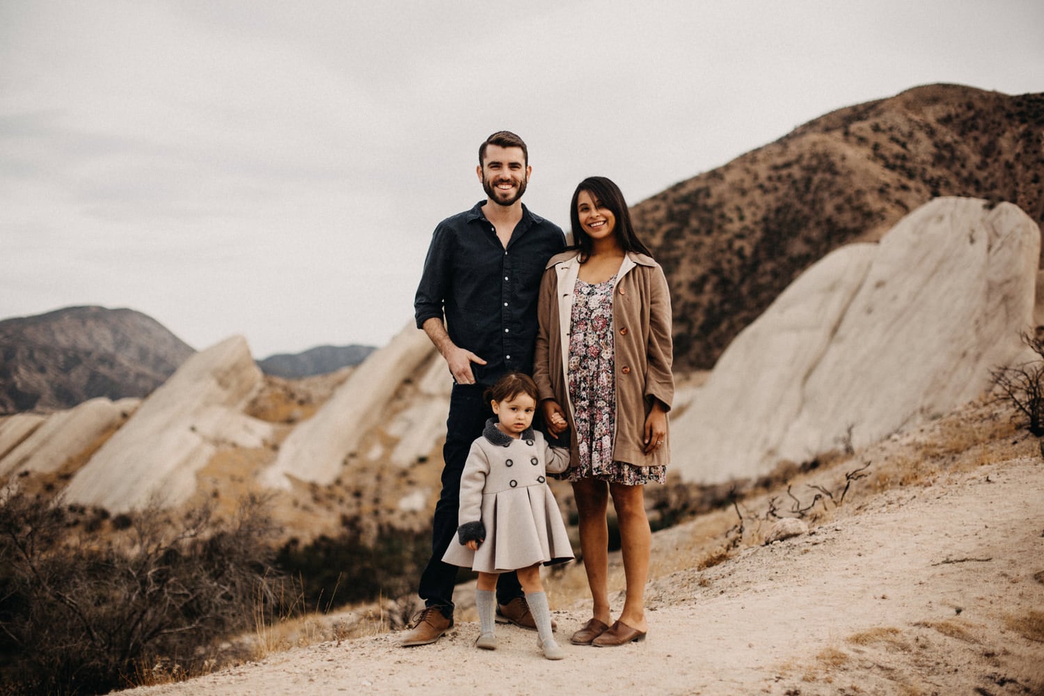 beautiful family portrait at san bernardino mountains at mormon rocks