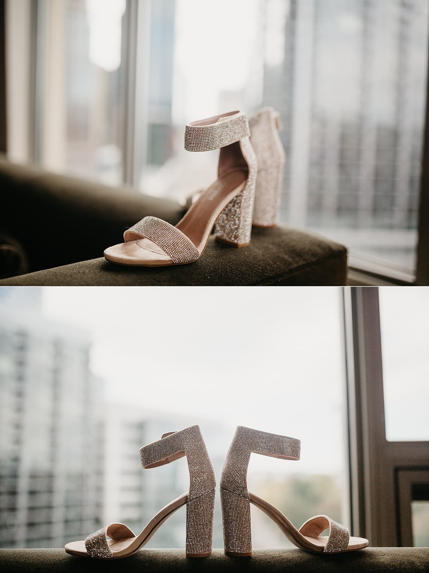 rose gold glitter sparkly open-toed wedding shoes for the bride 415 Westlake Wedding by Marcela Pulido Seattle Wedding Photography