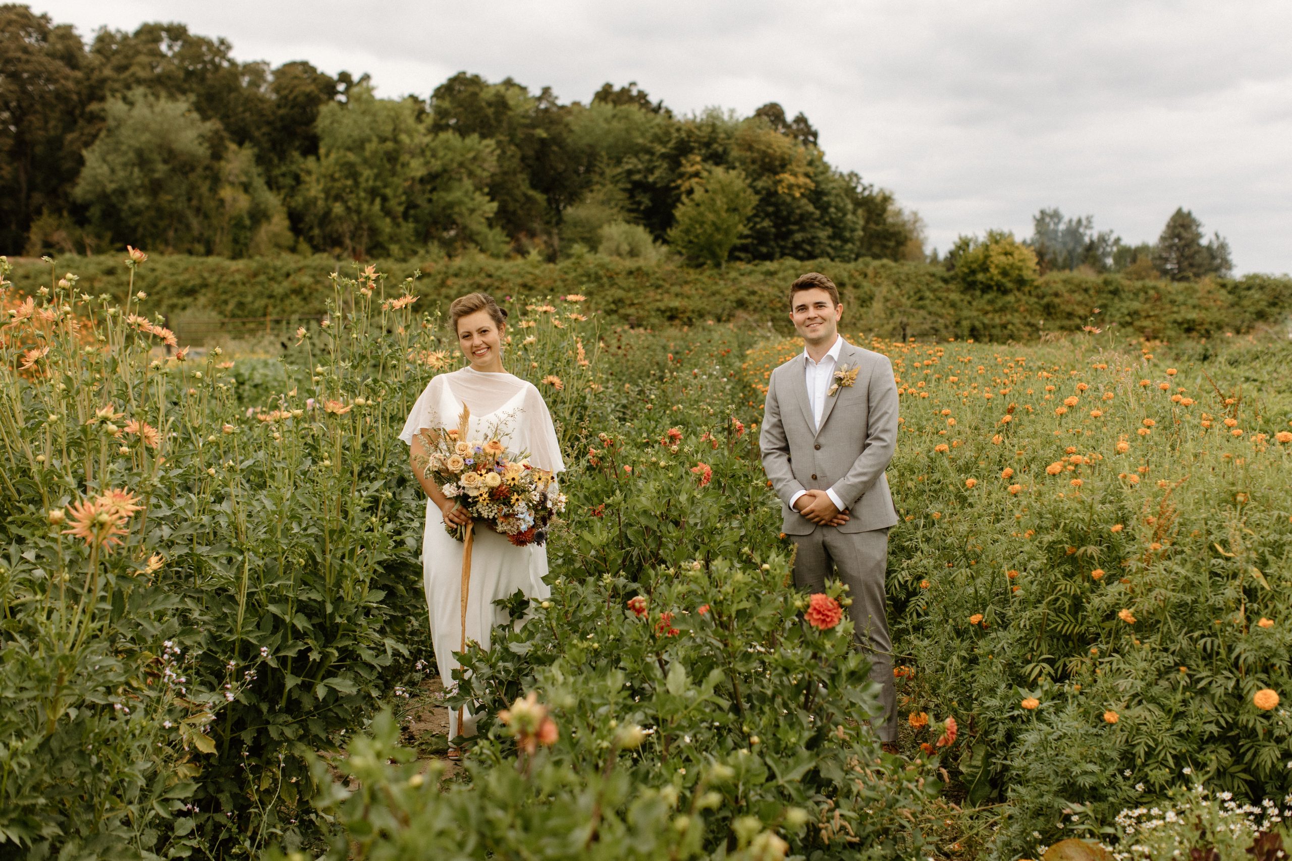 Colorful and Floral Vibrant Valley Farm Wedding on Sauvie Island